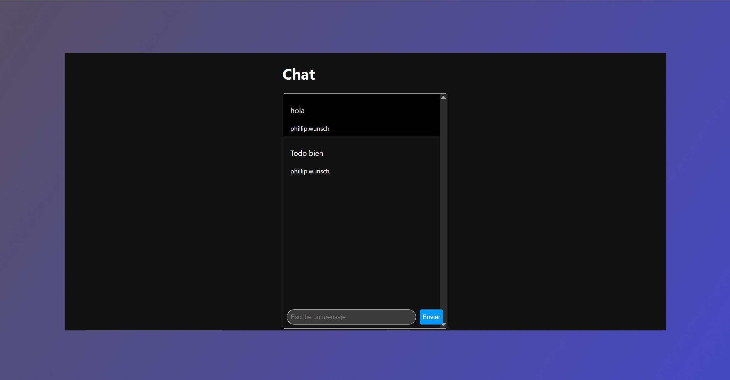 Screenshot of the project 